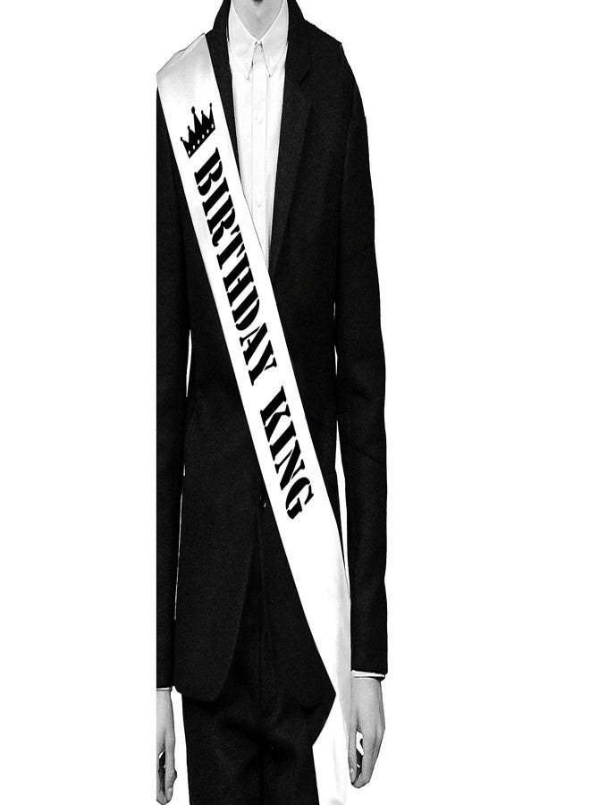 Hubops Birthday King Sash for Party Decoration sash for Happy Birthday boy/Man (White) - Image 2